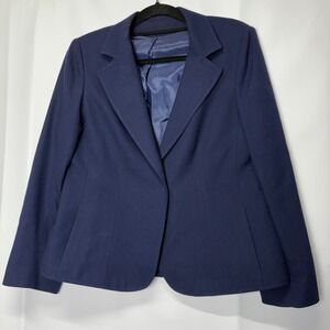 Vintage‎ Devon Hall Robert Paul Tabah Women's Wool Blazer - Blue Career Jacket